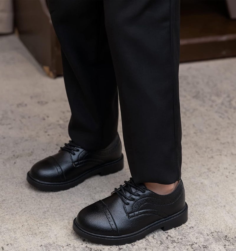 DADAWEN Boys Girls Classic Lace-Up Dress Shoes Oxford Shoes Wedding Church School Uniform Shoes (Toddler/Little Kid/Big Kid) - Image 2